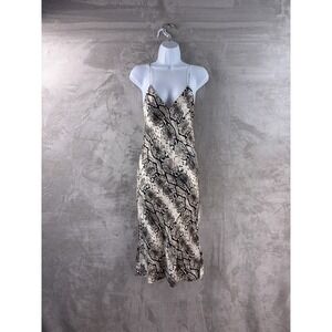 CAMI NYC The Raven Silk Slip Dress Womens Size XXS White Snakeskin Print